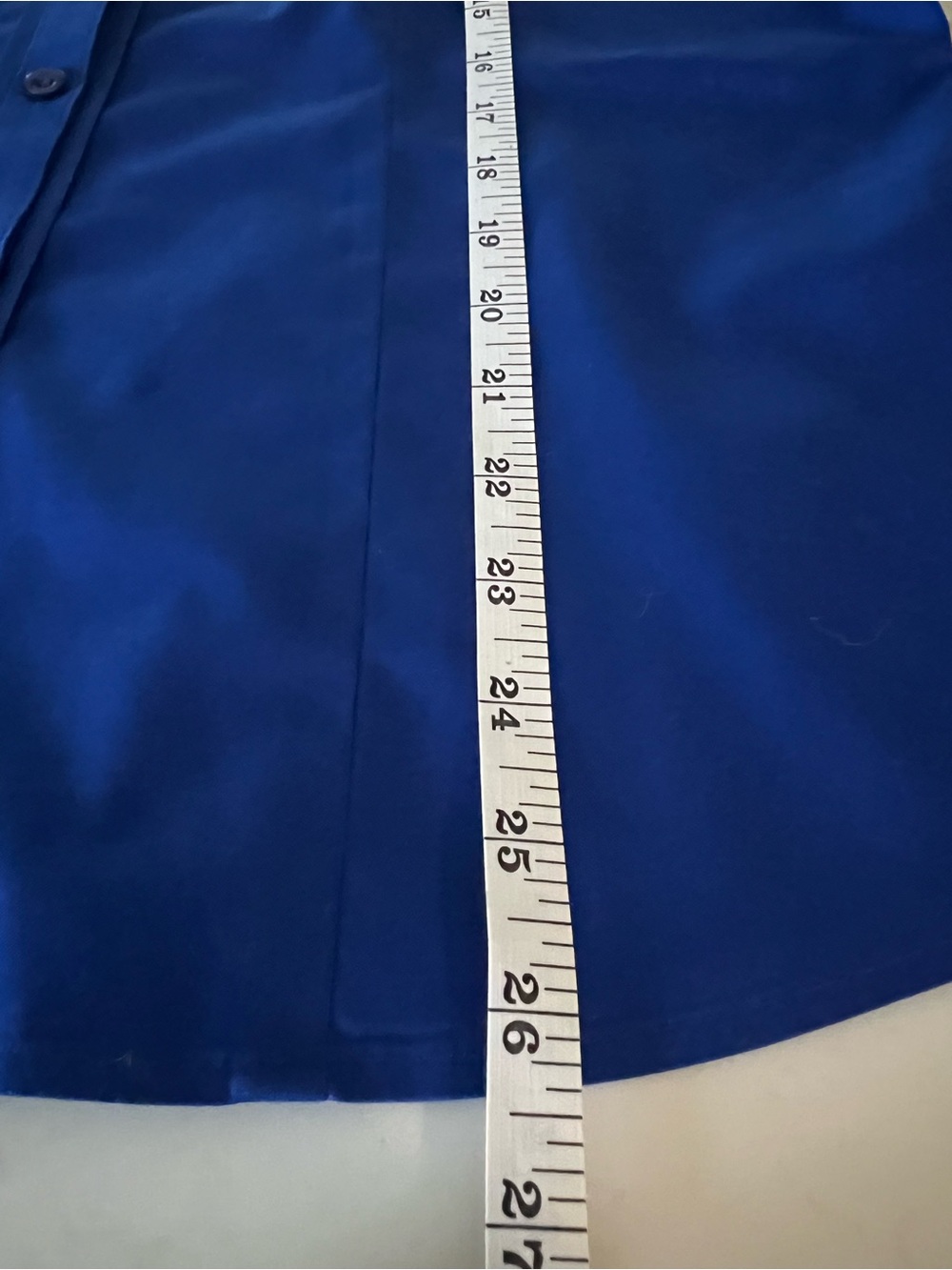 NEW Chico’s No Iron Cotton Button Front Blouse Royal Blue Size 1 US Medium - Picture 11 of 13